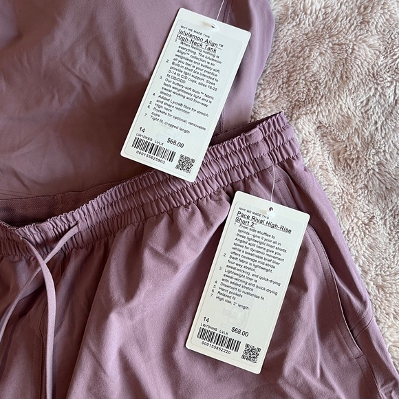 NEW Size 14 Lululemon Align High Neck Tank Top & Pace Rival High-Rise 3” Short - Picture 5 of 10